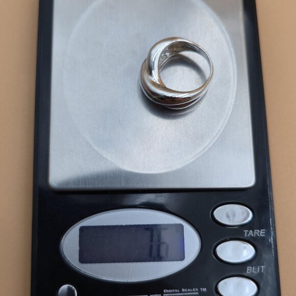 Size 6 Sterling Silver Heavy Cross Over Style Unisex Band Ring A5195 - Picture 8 of 8